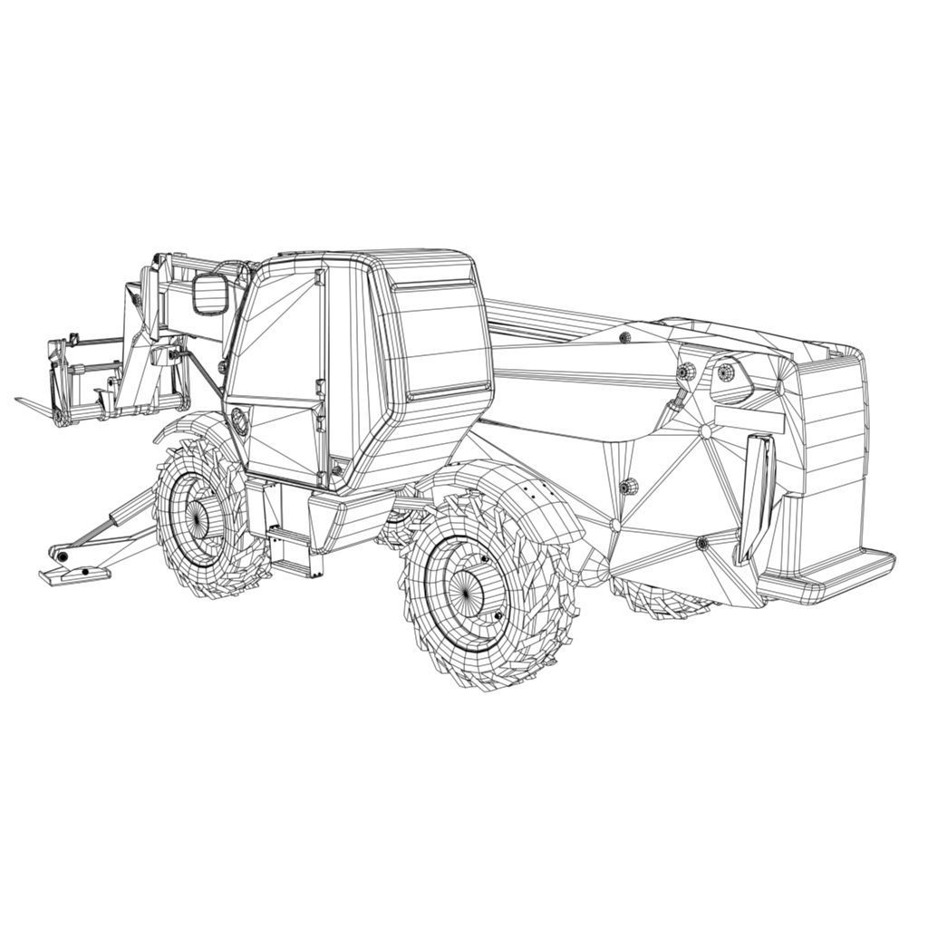 JCB Construction Telehandler Low-poly 3D model_10