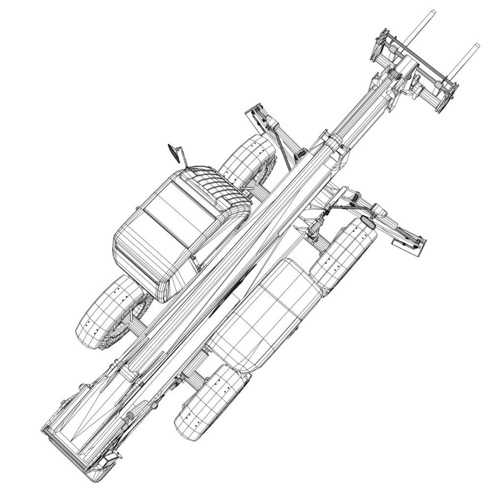 JCB Construction Telehandler Low-poly 3D model_7