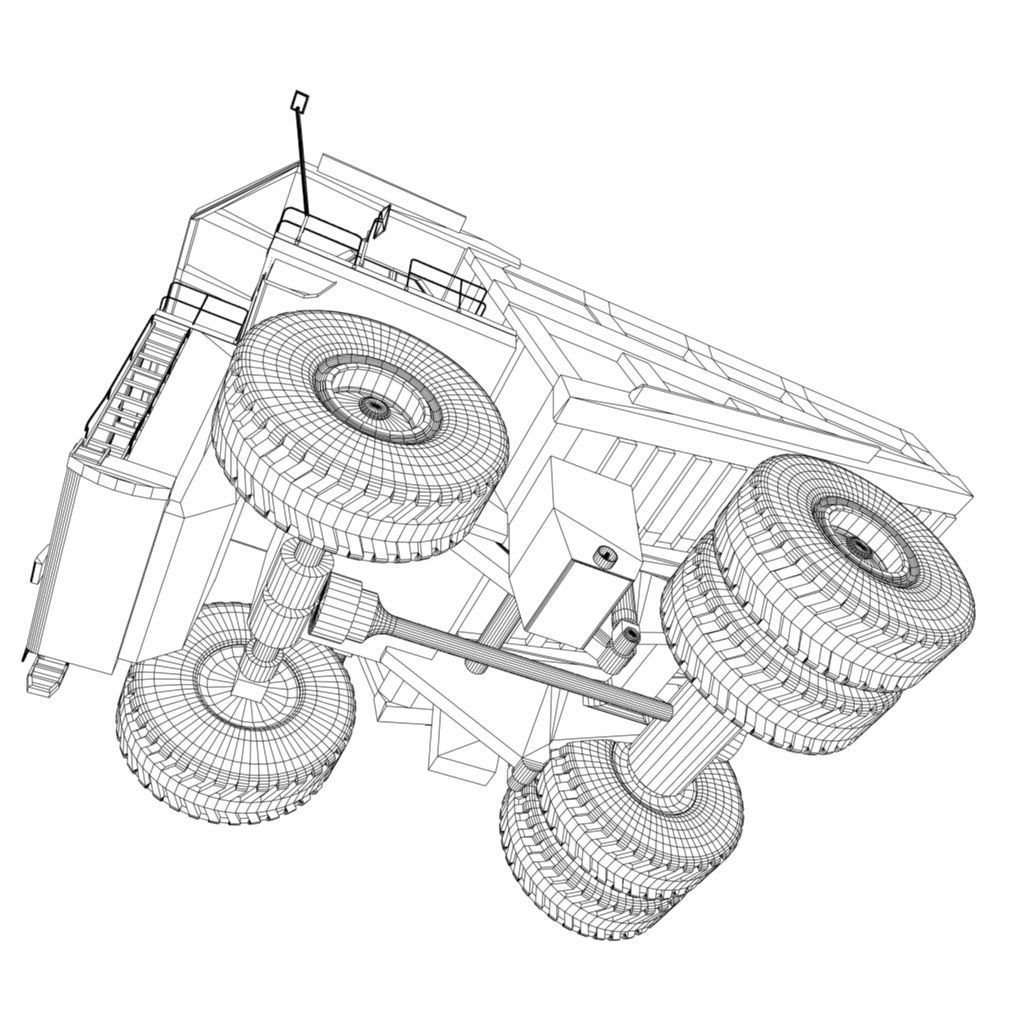 Cat 797B Dump Truck Low-poly 3D model_8