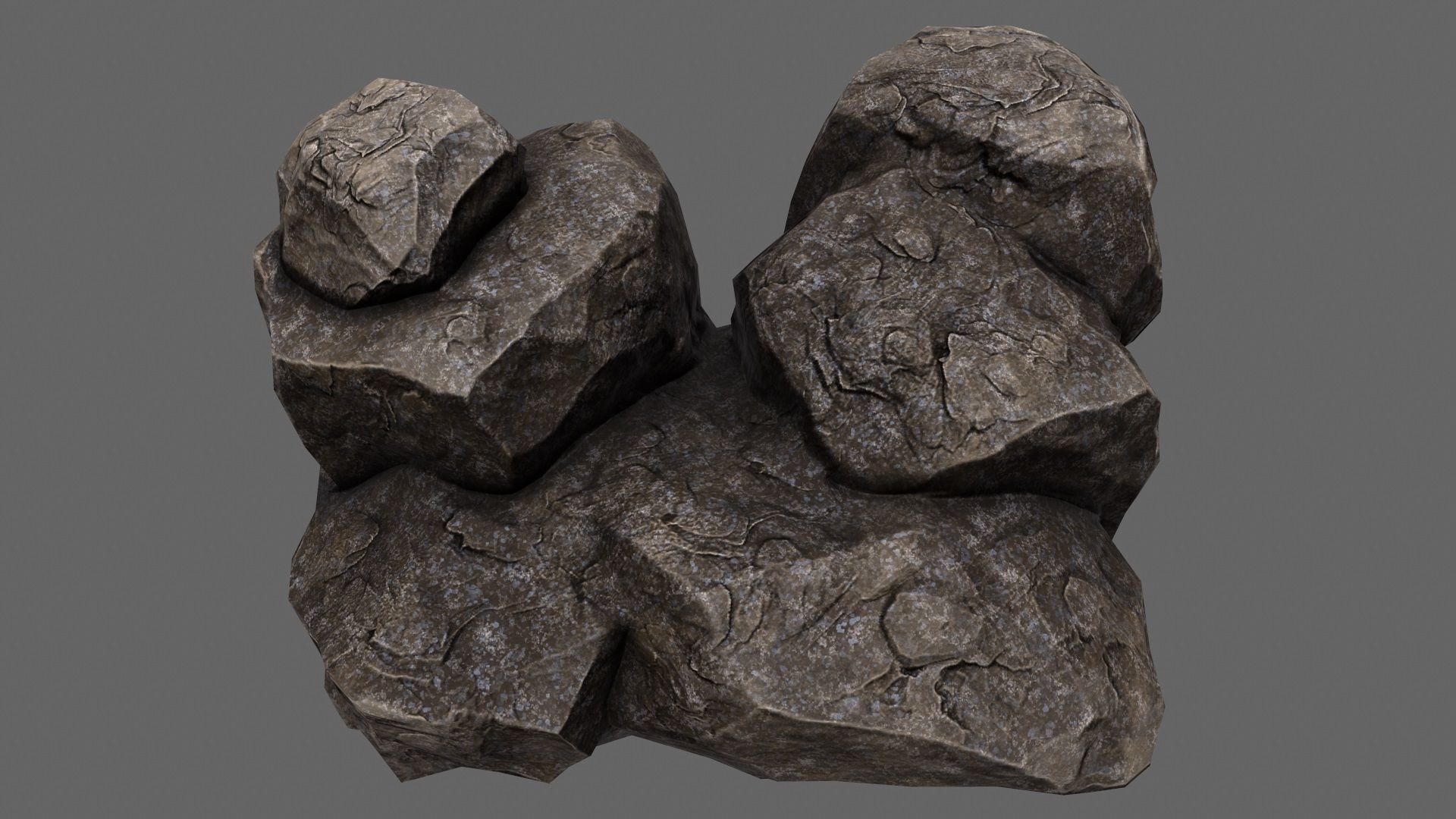 mountain rock Low-poly 3D model_9