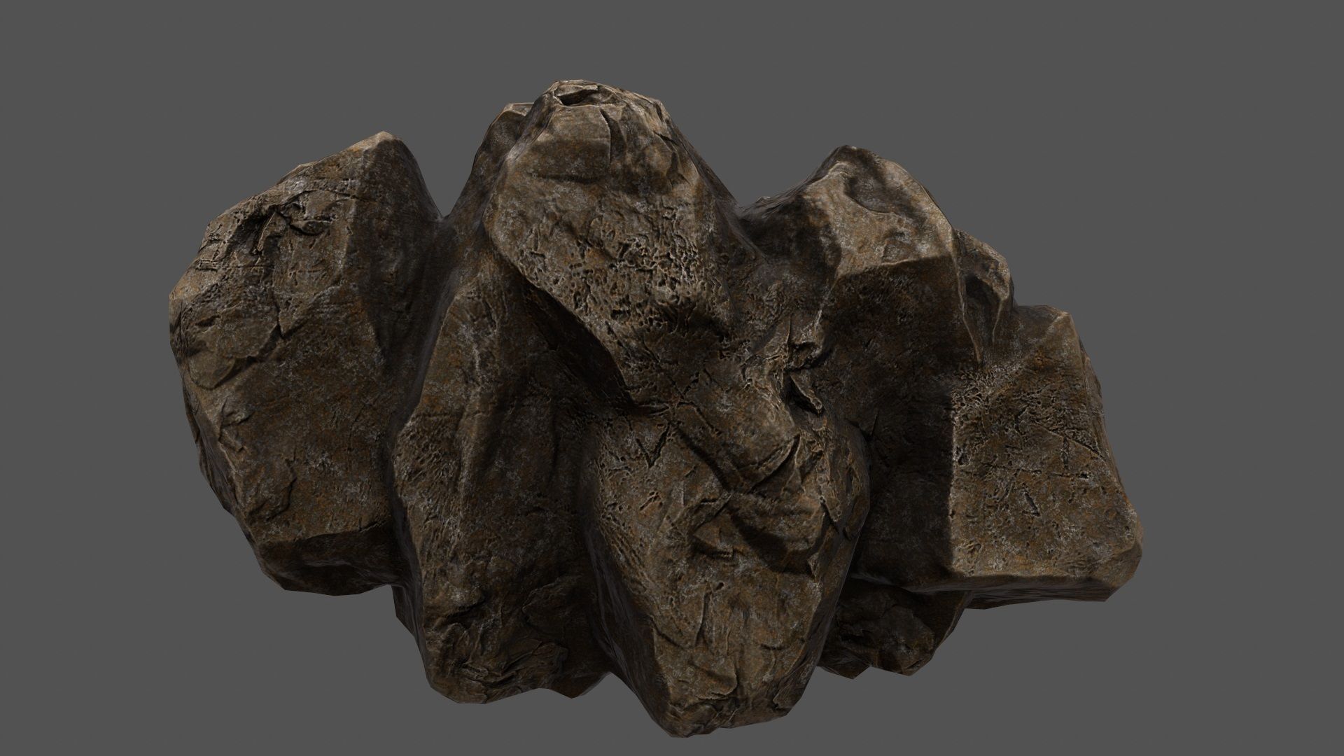 mountain rock Low-poly 3D model_3