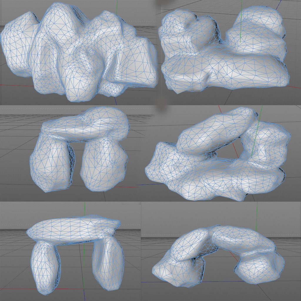 mountain rock Low-poly 3D model_15