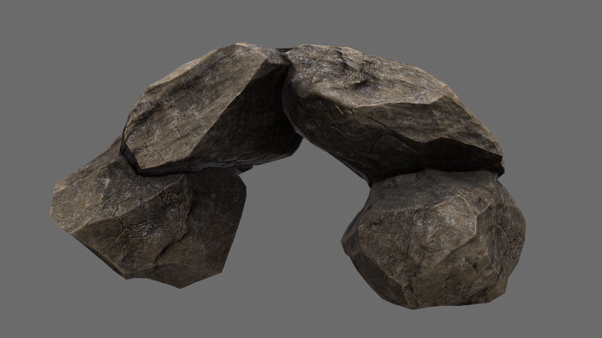 mountain rock Low-poly 3D model_5