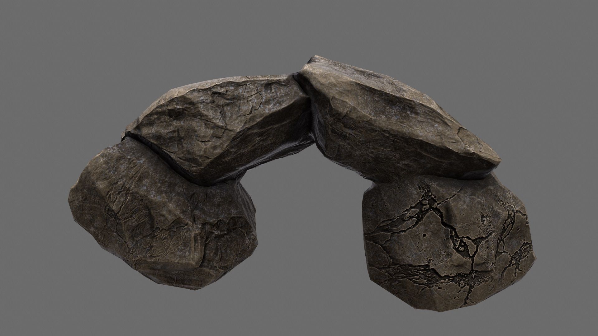 mountain rock Low-poly 3D model_2