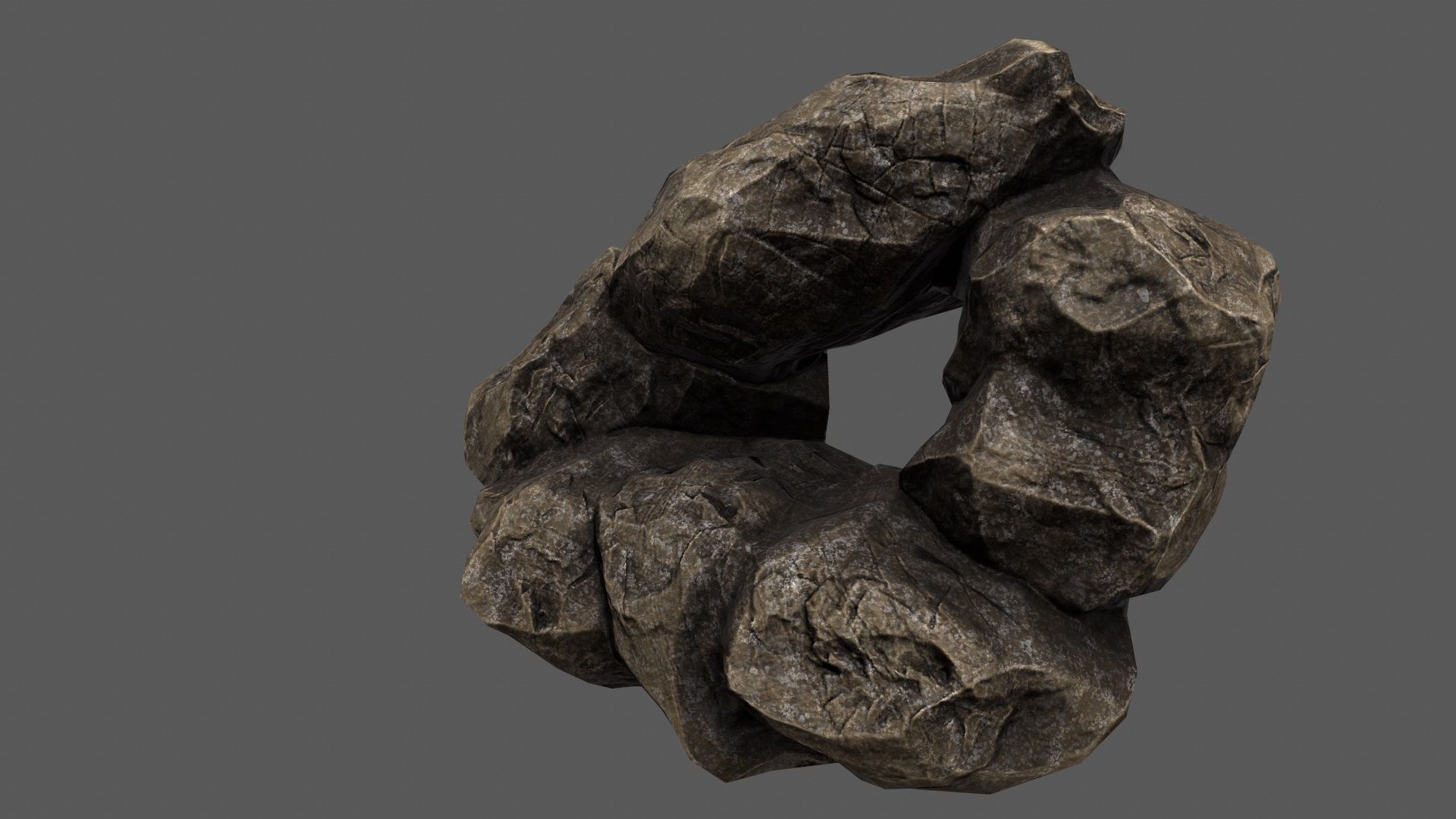 mountain rock Low-poly 3D model_10