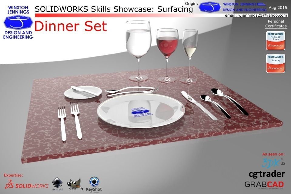 SW Skills - Dinner Set Free 3D model