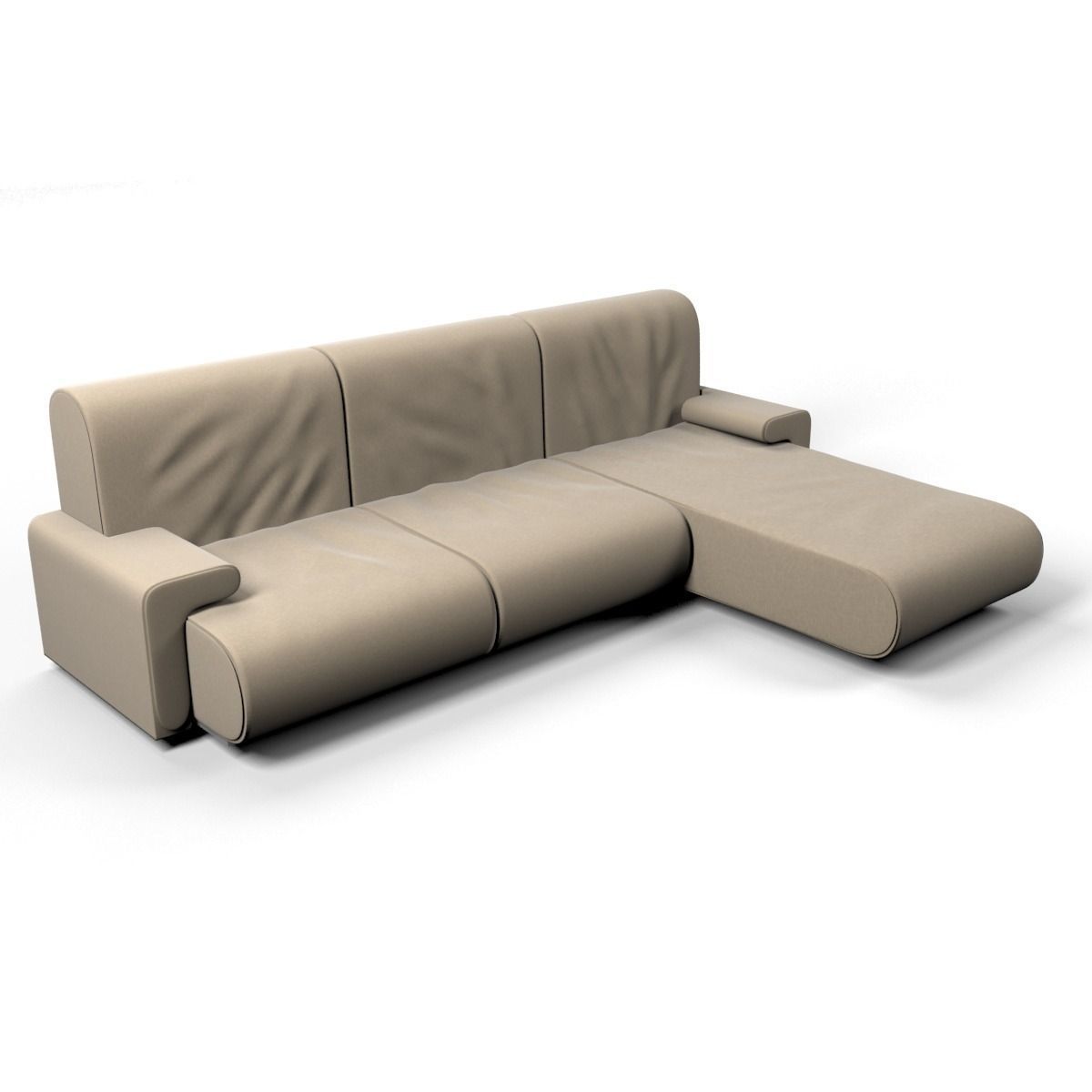 Fabric couch 3D model_0