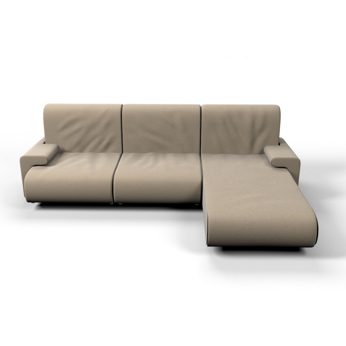 Fabric couch 3D model_1