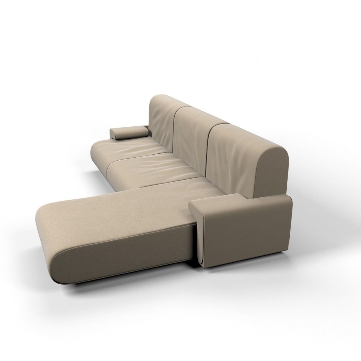 Fabric couch 3D model_2