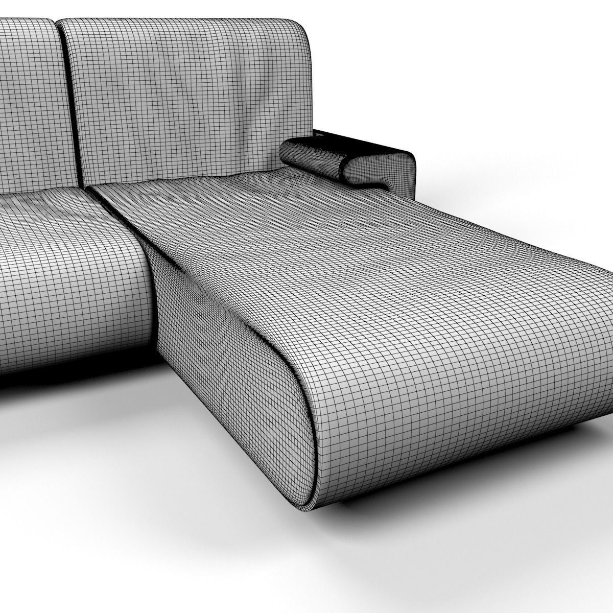 Fabric couch 3D model_8