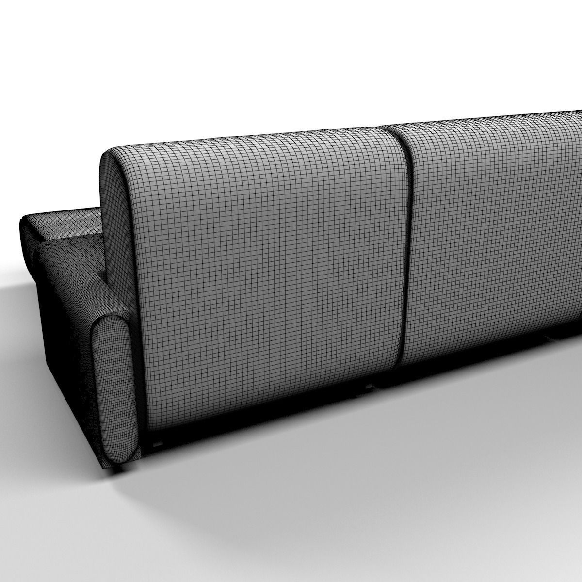 Fabric couch 3D model_9