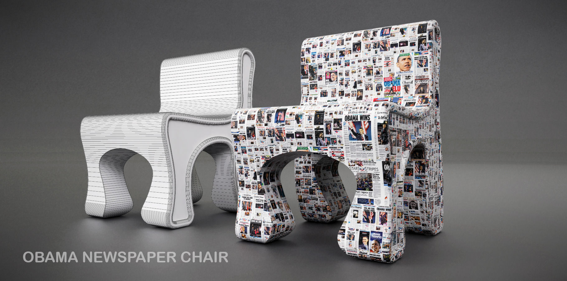 OBAMA NEWS CHAIR Free 3D model_1
