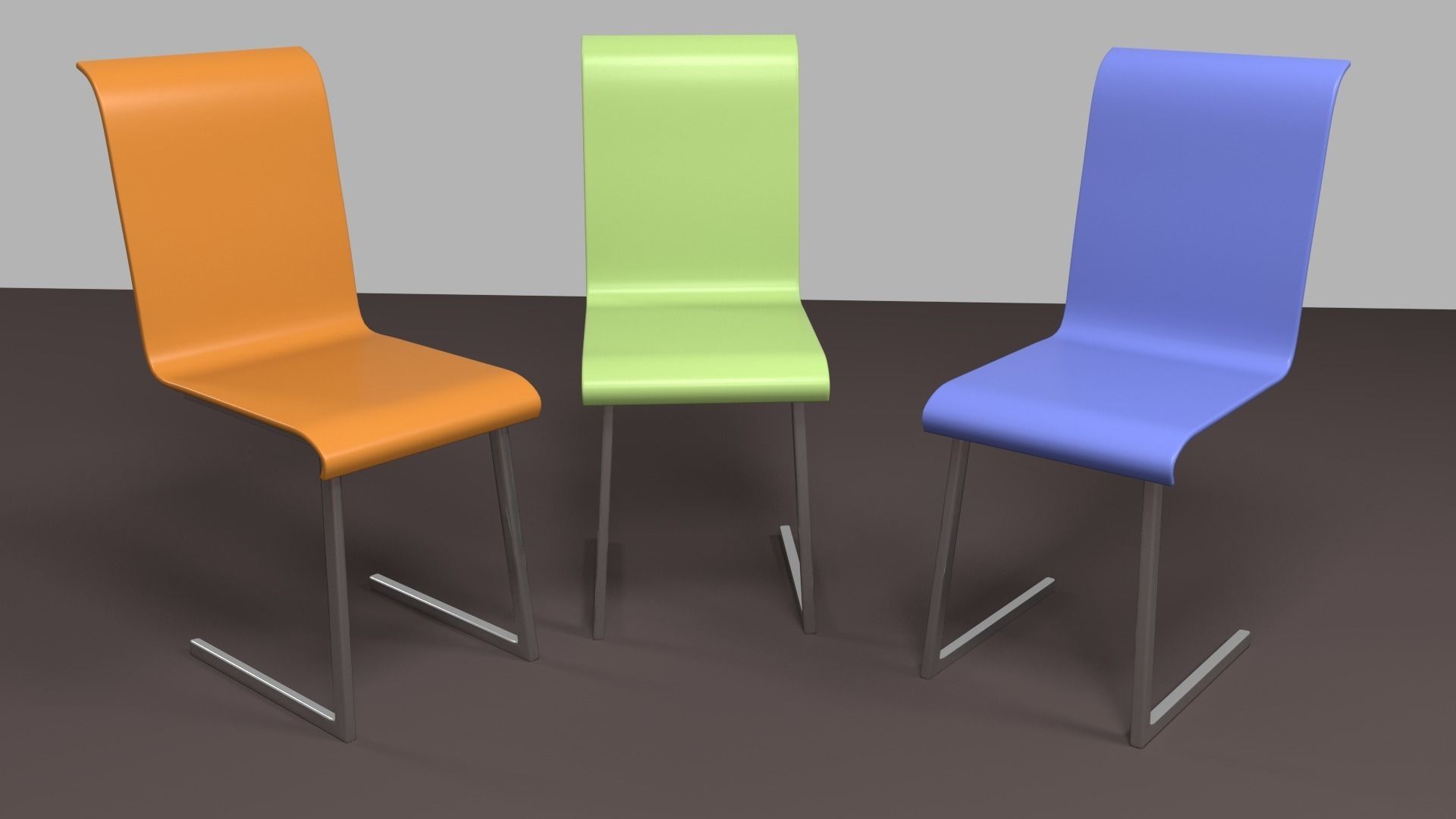 Pack of chairs 3D model_10
