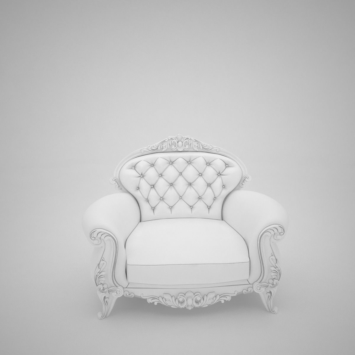 Large leather red chair 3D model_6