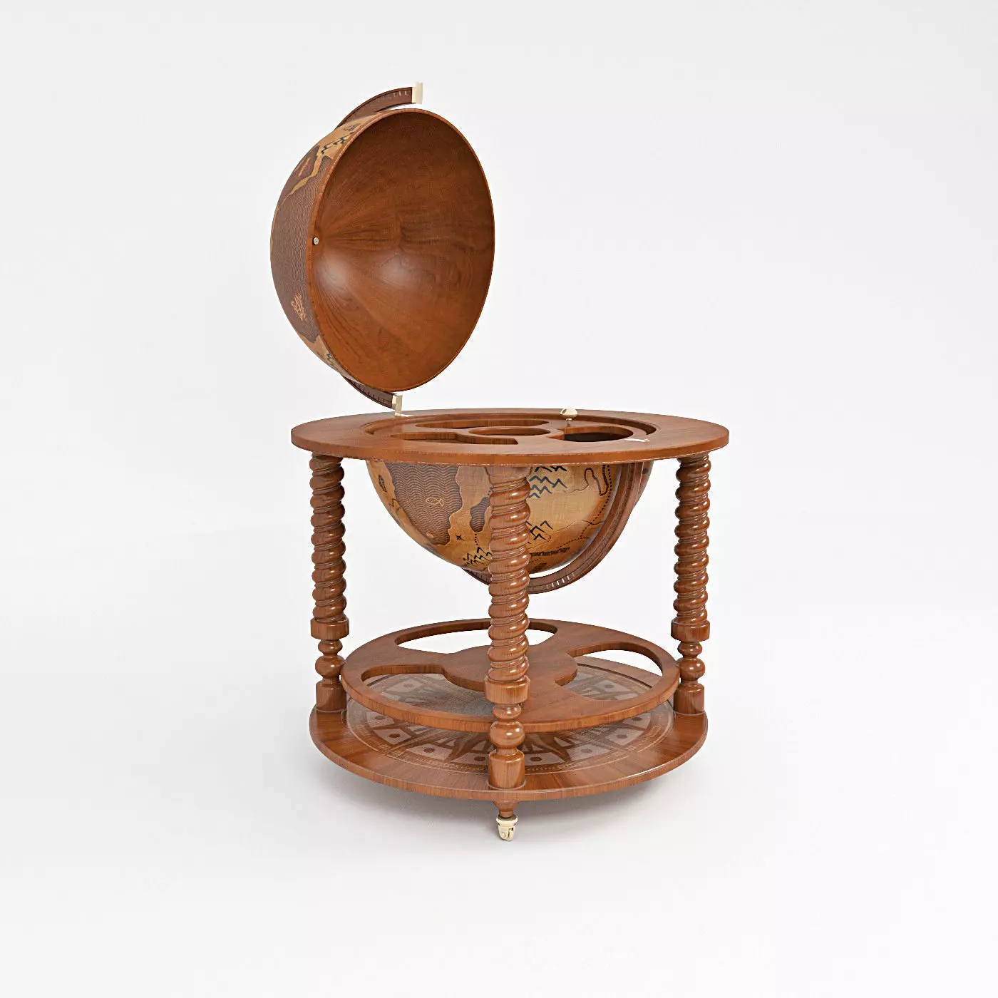 Vintage Globe Bar 3D model_0