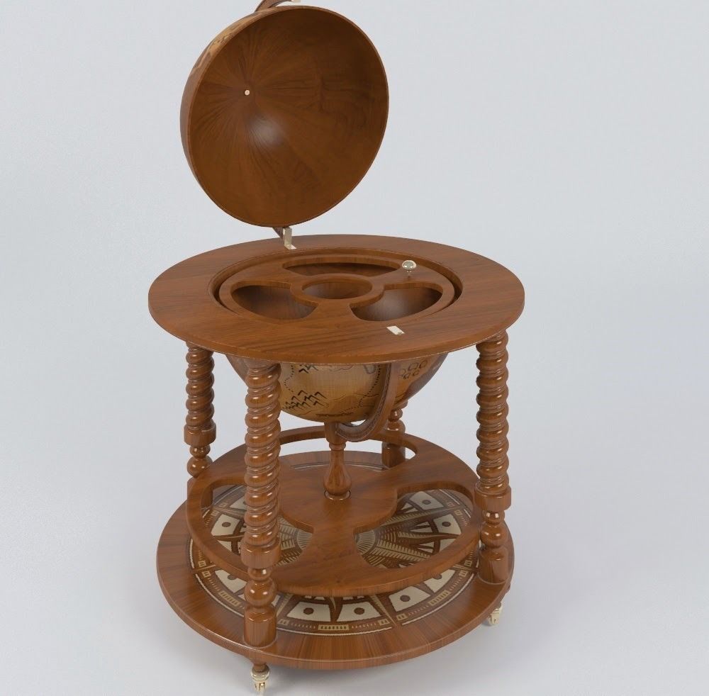 Vintage Globe Bar 3D model_5