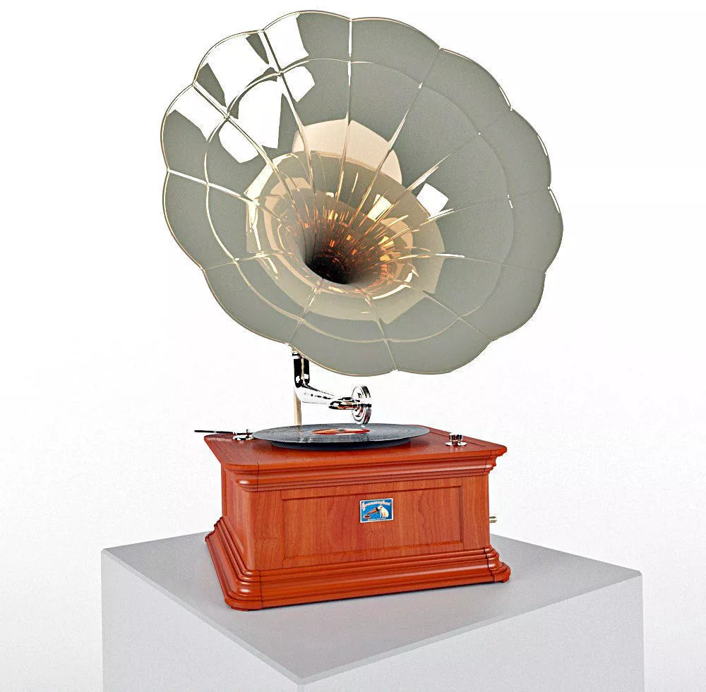 Old phonograph Free 3D model