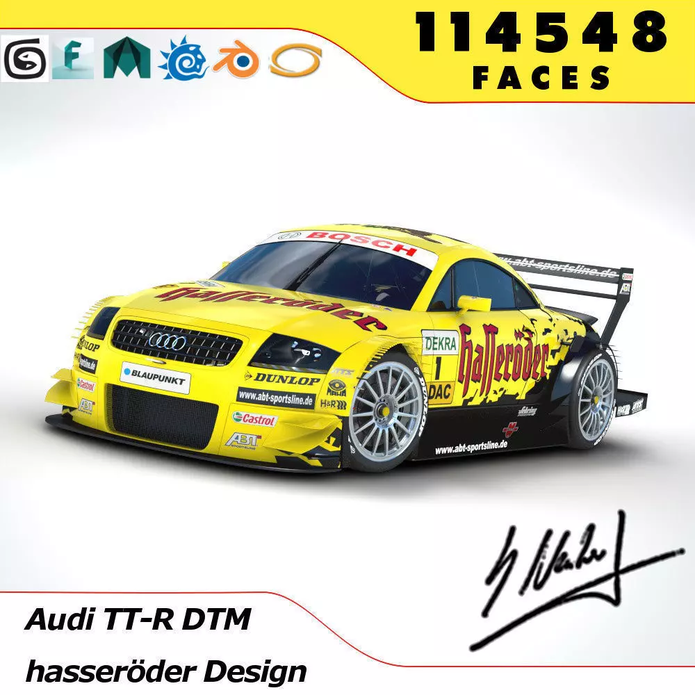Audi TT-R DTM 2003 - Hasseroeder 3D model_0