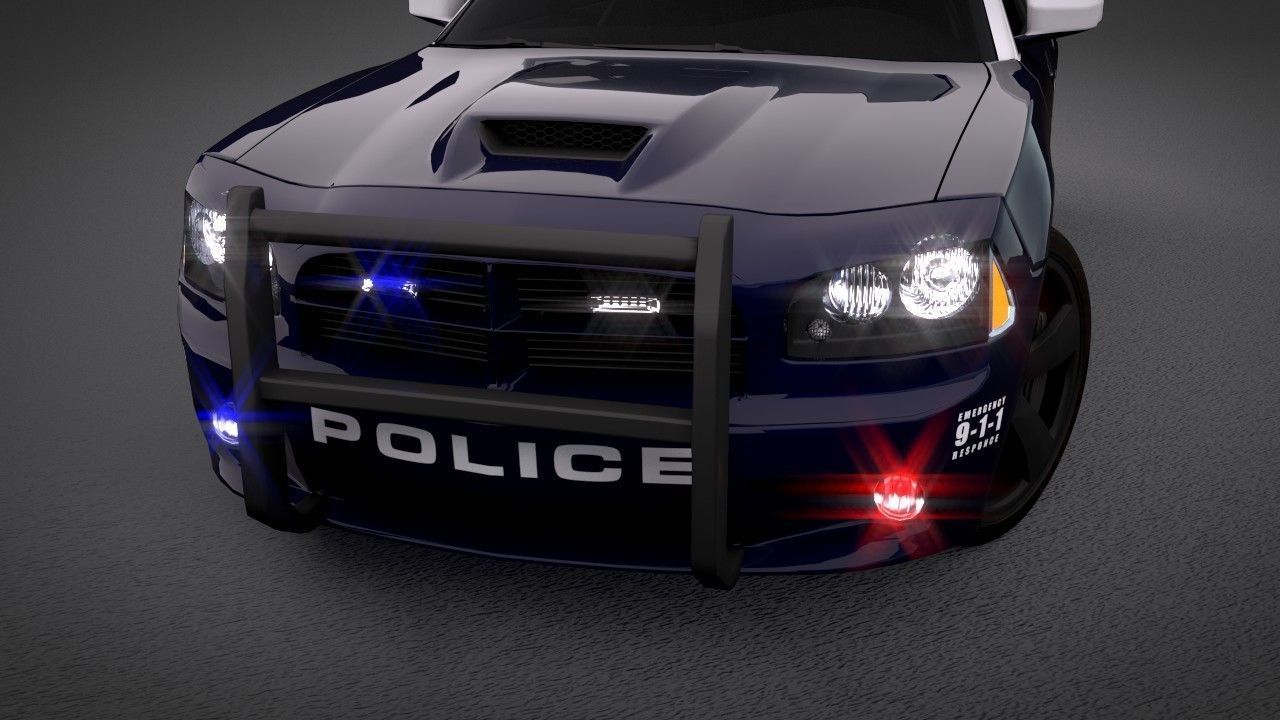 Dodge Charger SRT8 2006 Police - normal - carrig 3D model_3