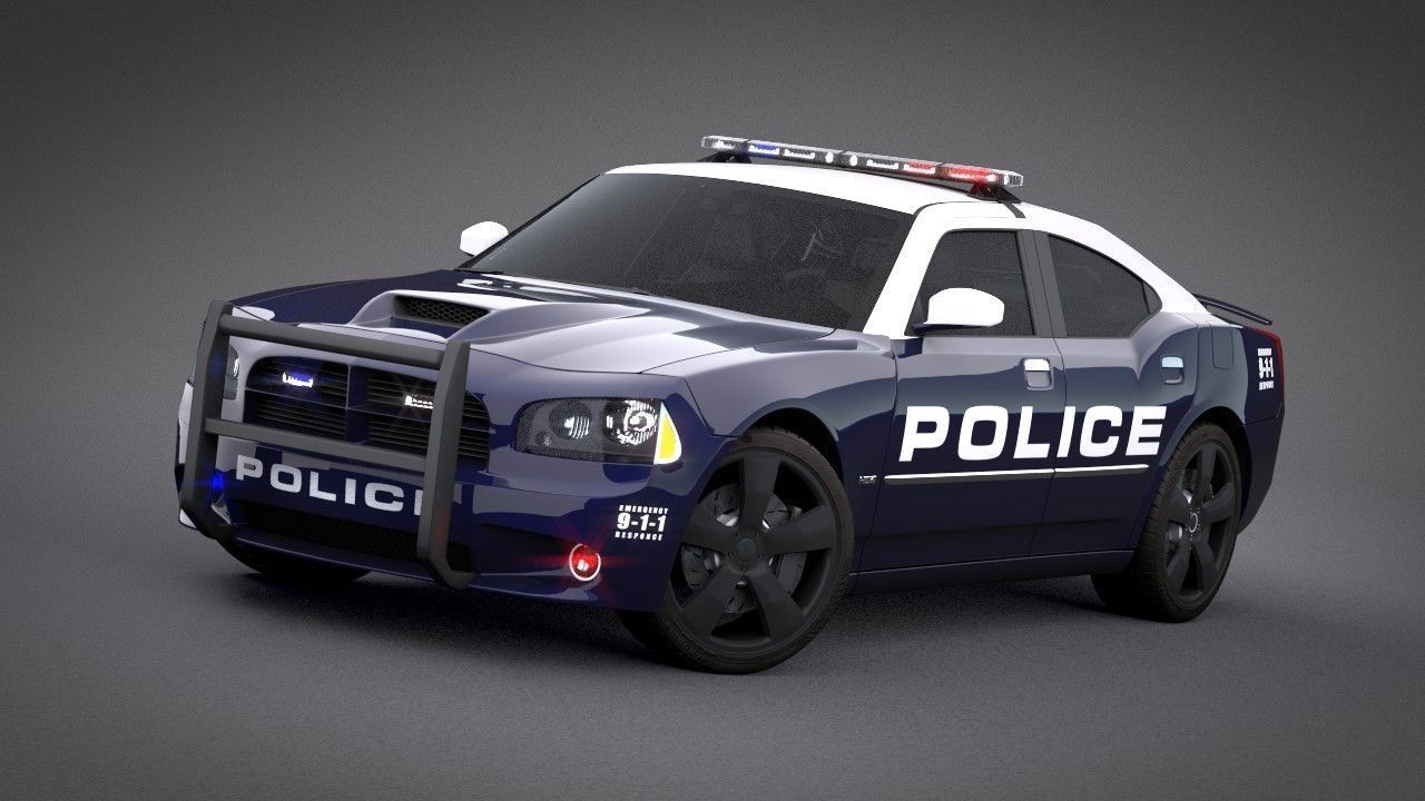 Dodge Charger SRT8 2006 Police - normal - carrig 3D model_1