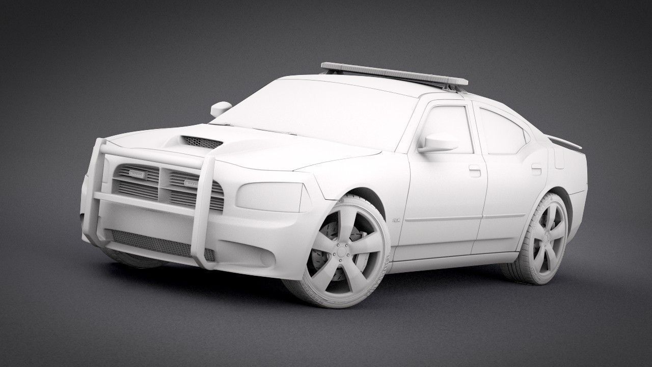 Dodge Charger SRT8 2006 Police - normal - carrig 3D model_10