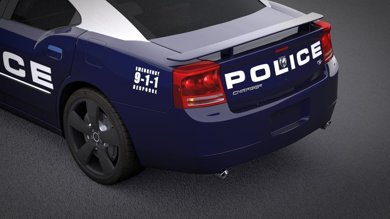 Dodge Charger SRT8 2006 Police - normal - carrig 3D model_4