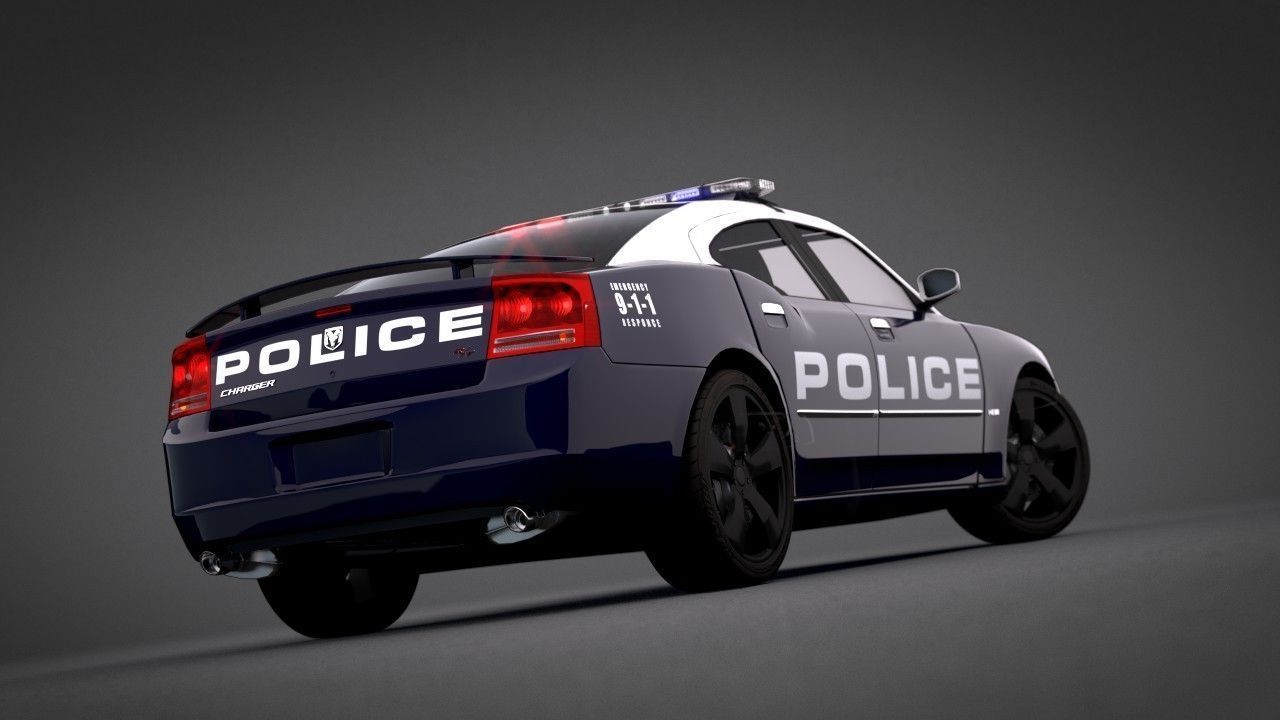 Dodge Charger SRT8 2006 Police - normal - carrig 3D model_2