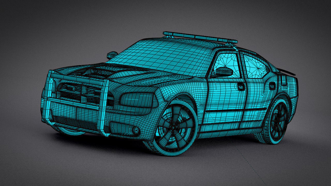 Dodge Charger SRT8 2006 Police - normal - carrig 3D model_16