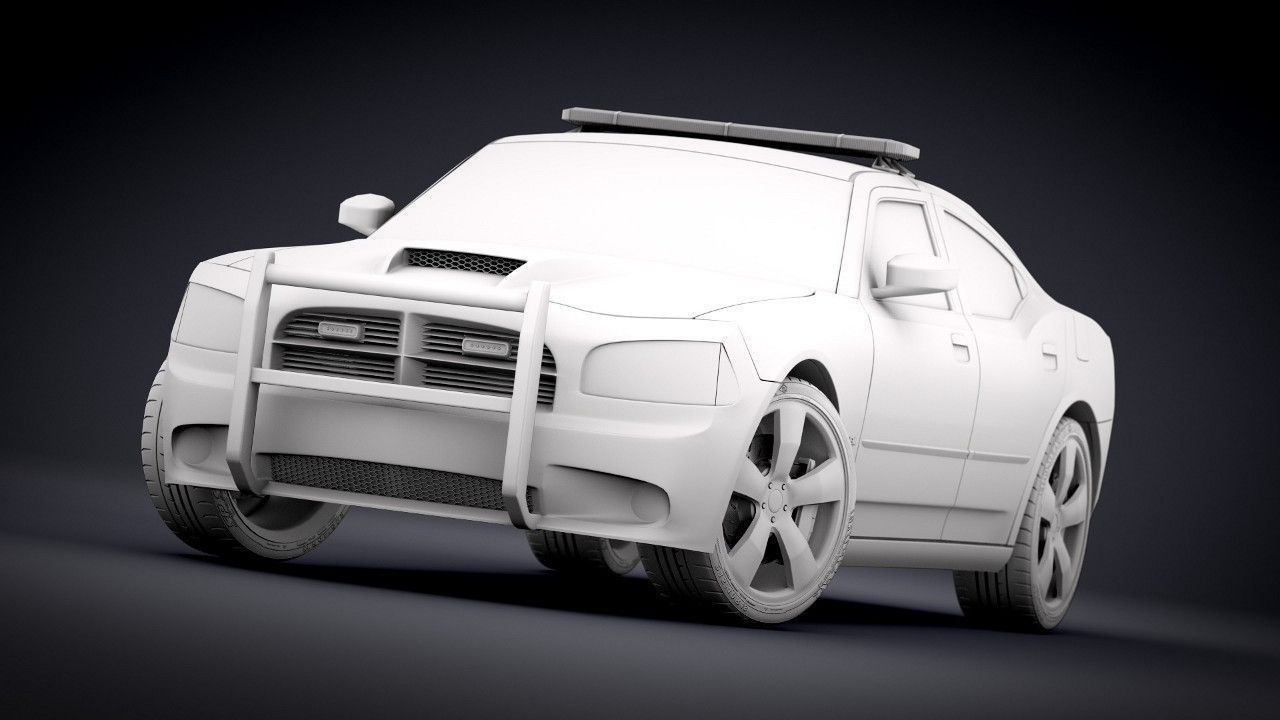 Dodge Charger SRT8 2006 Police - normal - carrig 3D model_9