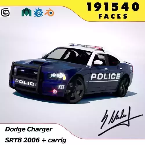 Dodge Charger SRT8 2006 Police - normal - carrig 3D model