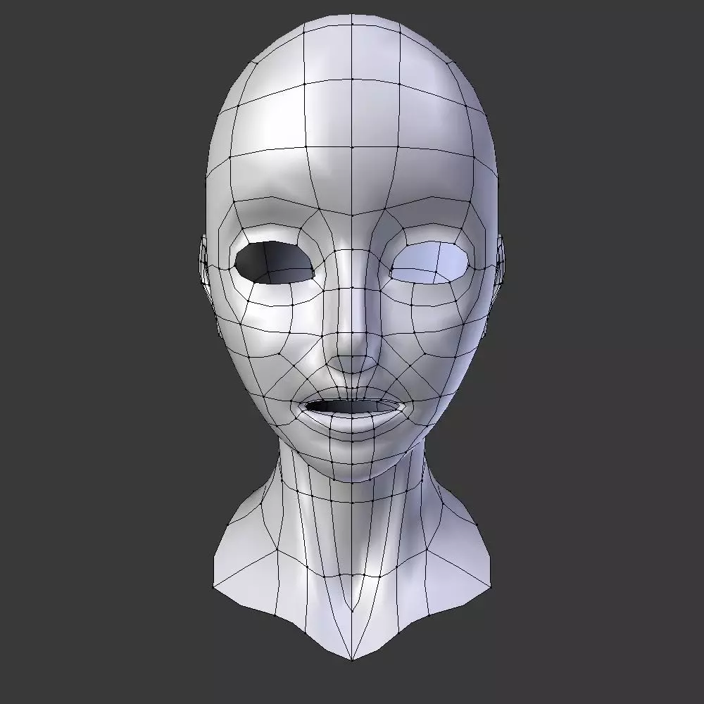 Low-poly Head Base Mesh Free low-poly 3D model