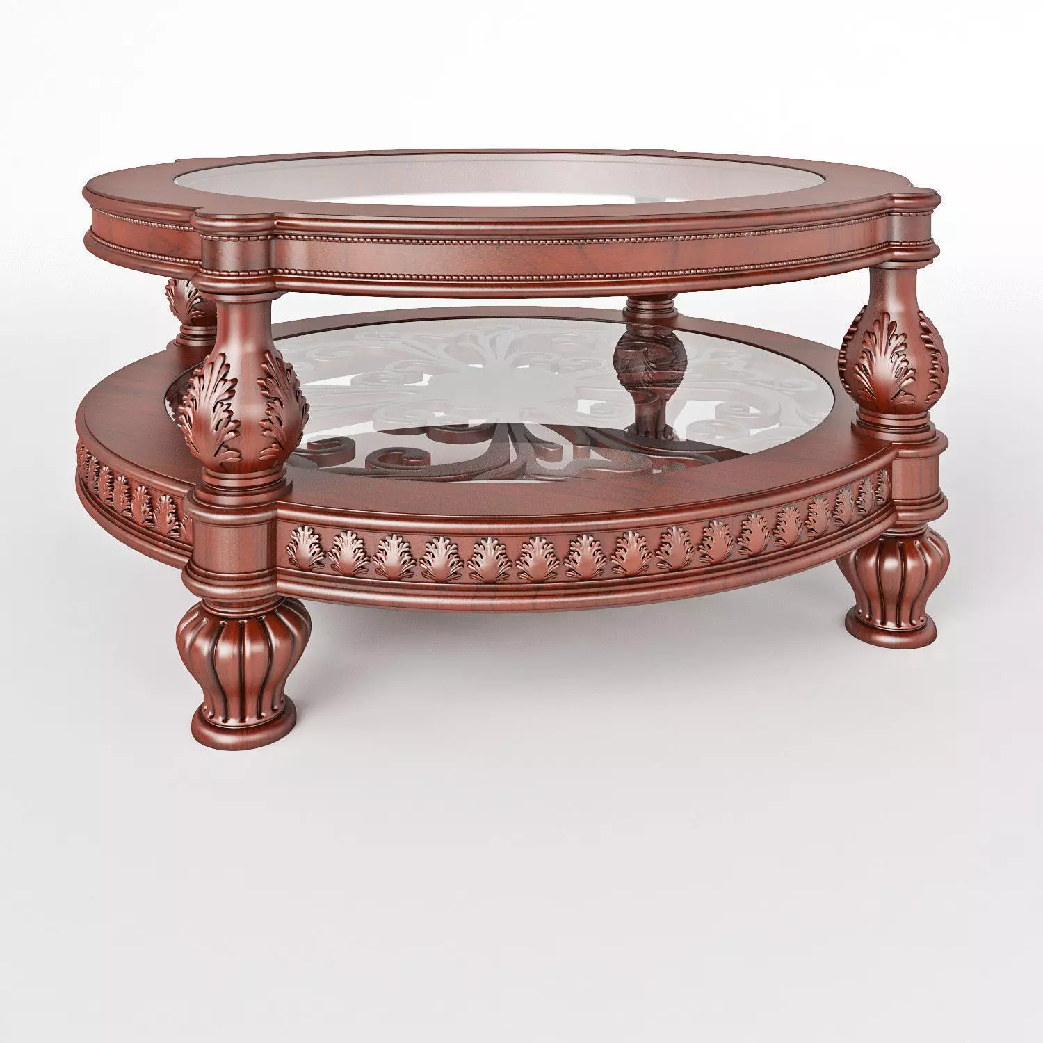 Round coffee table 3D model_0