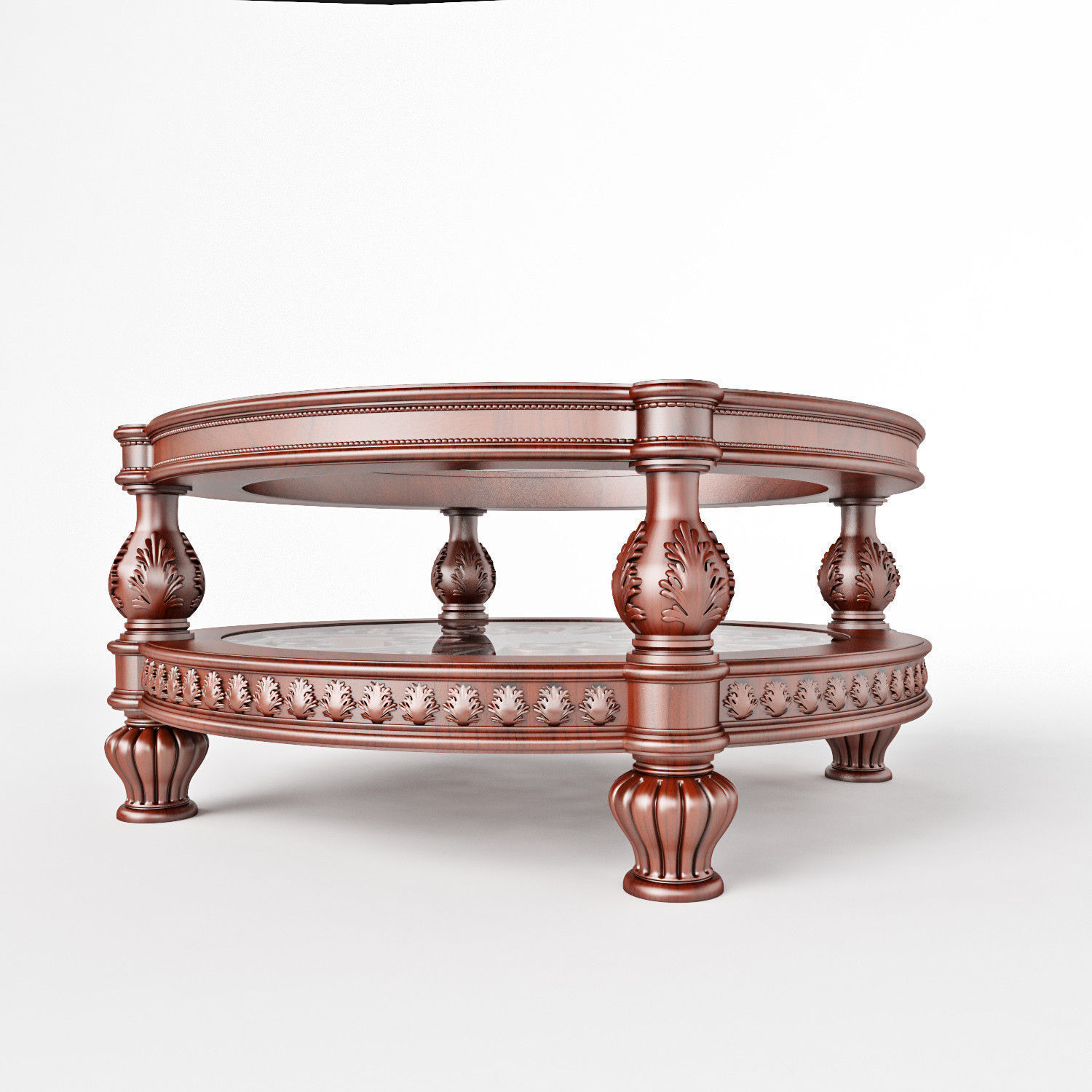 Round coffee table 3D model_1