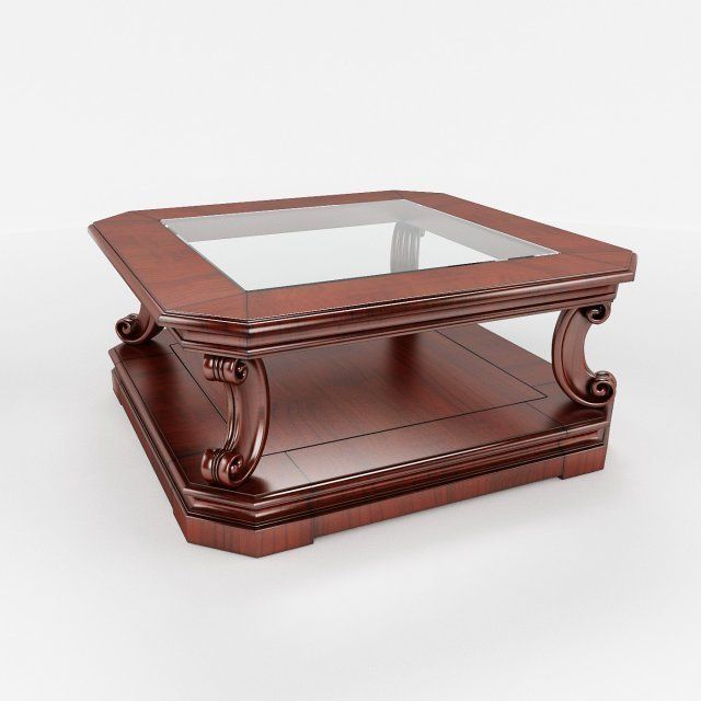 Rectangular coffee table 3D model_2