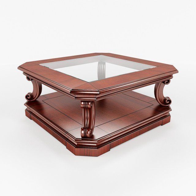 Rectangular coffee table 3D model_1