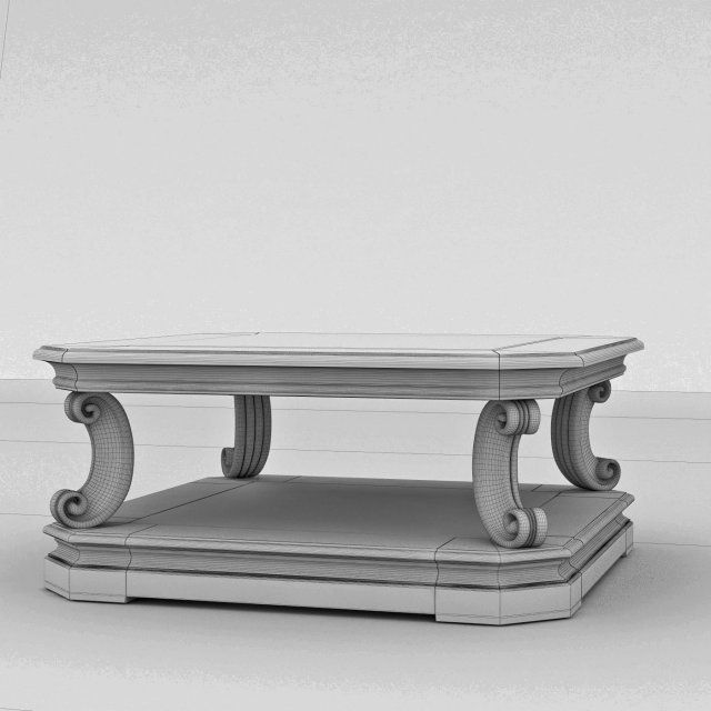 Rectangular coffee table 3D model_4