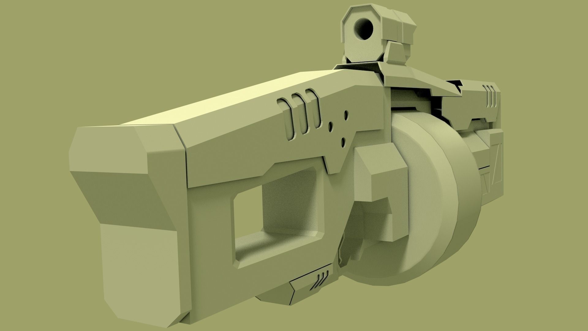 sci fi grenade launcher 3D model_6