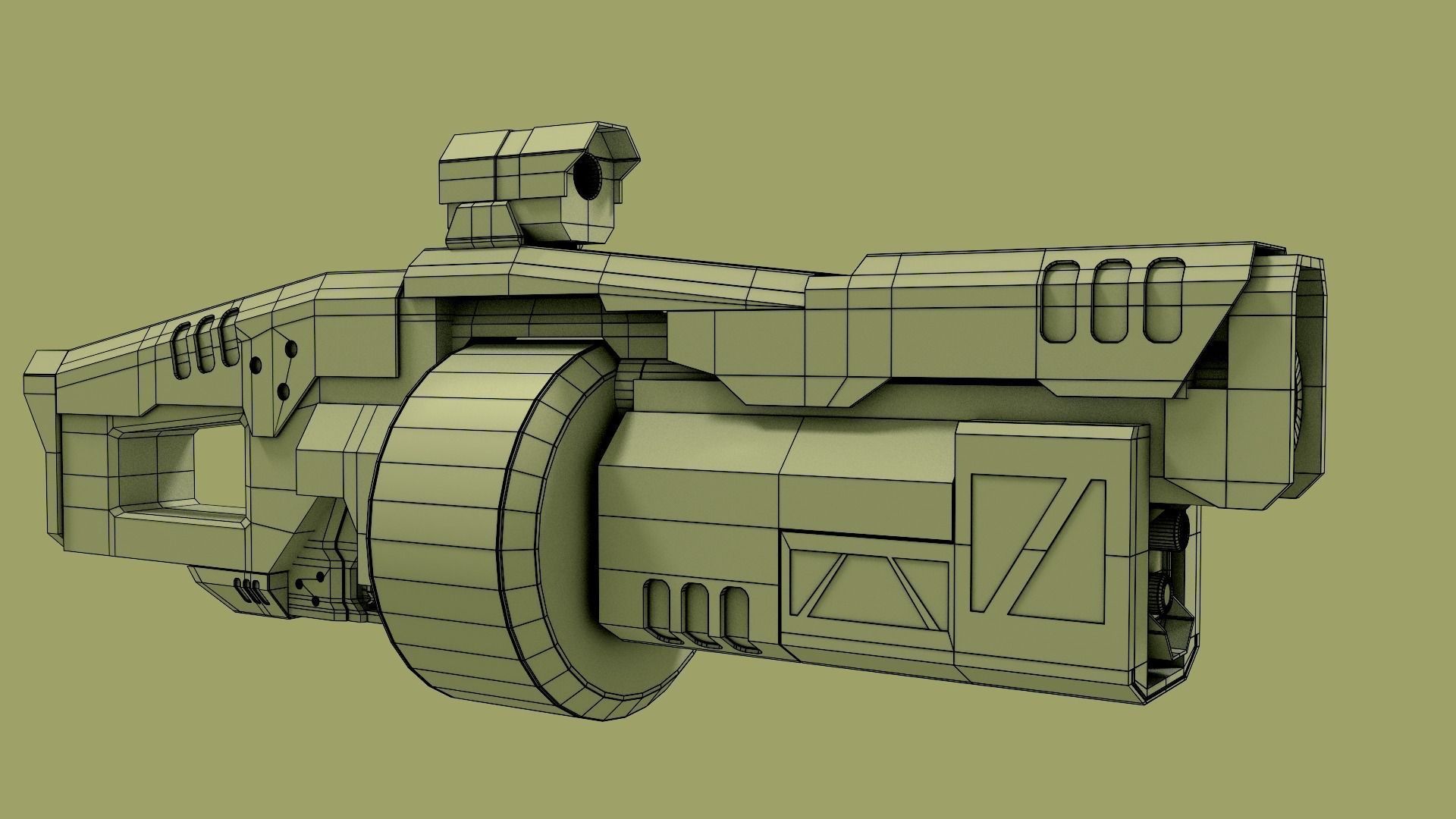 sci fi grenade launcher 3D model_1