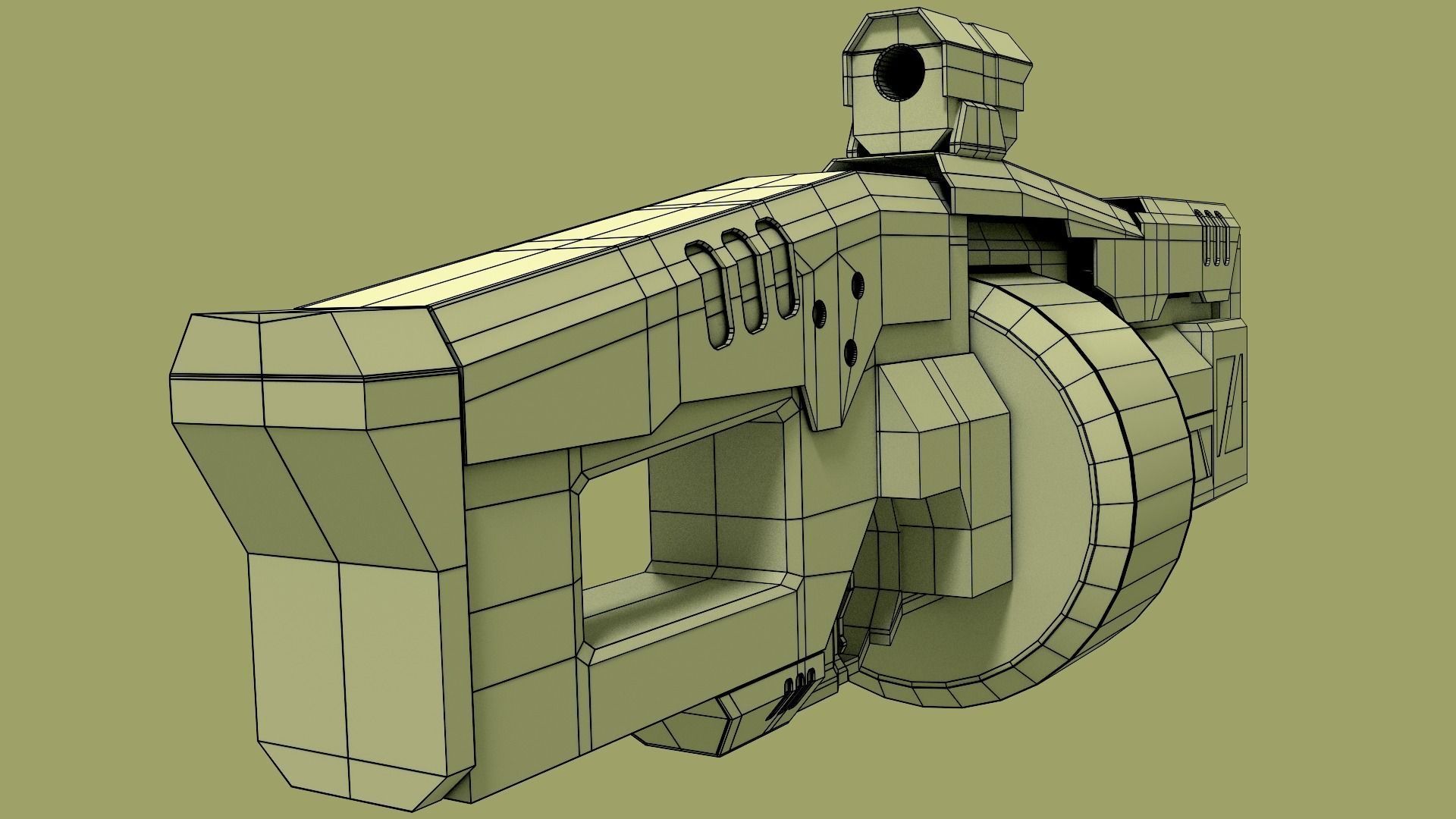 sci fi grenade launcher 3D model_7