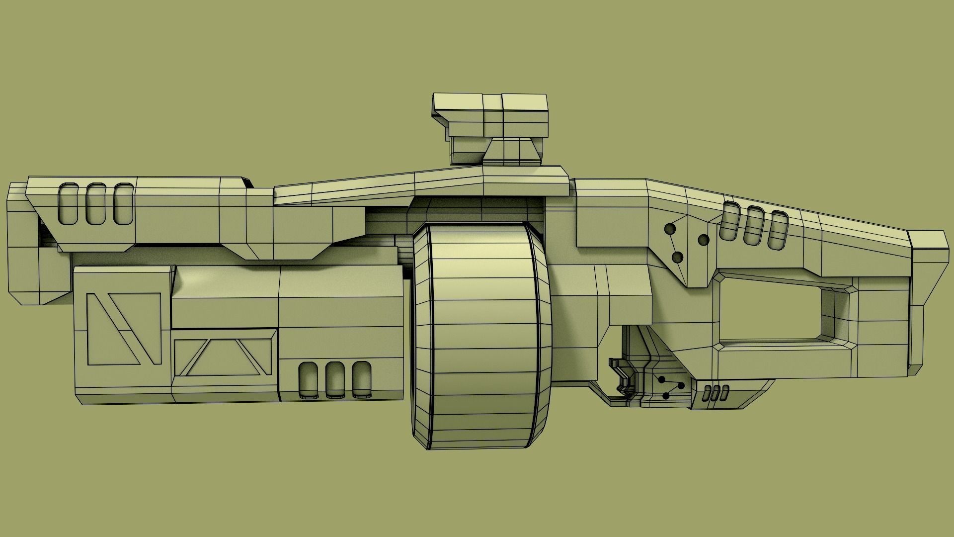 sci fi grenade launcher 3D model_5