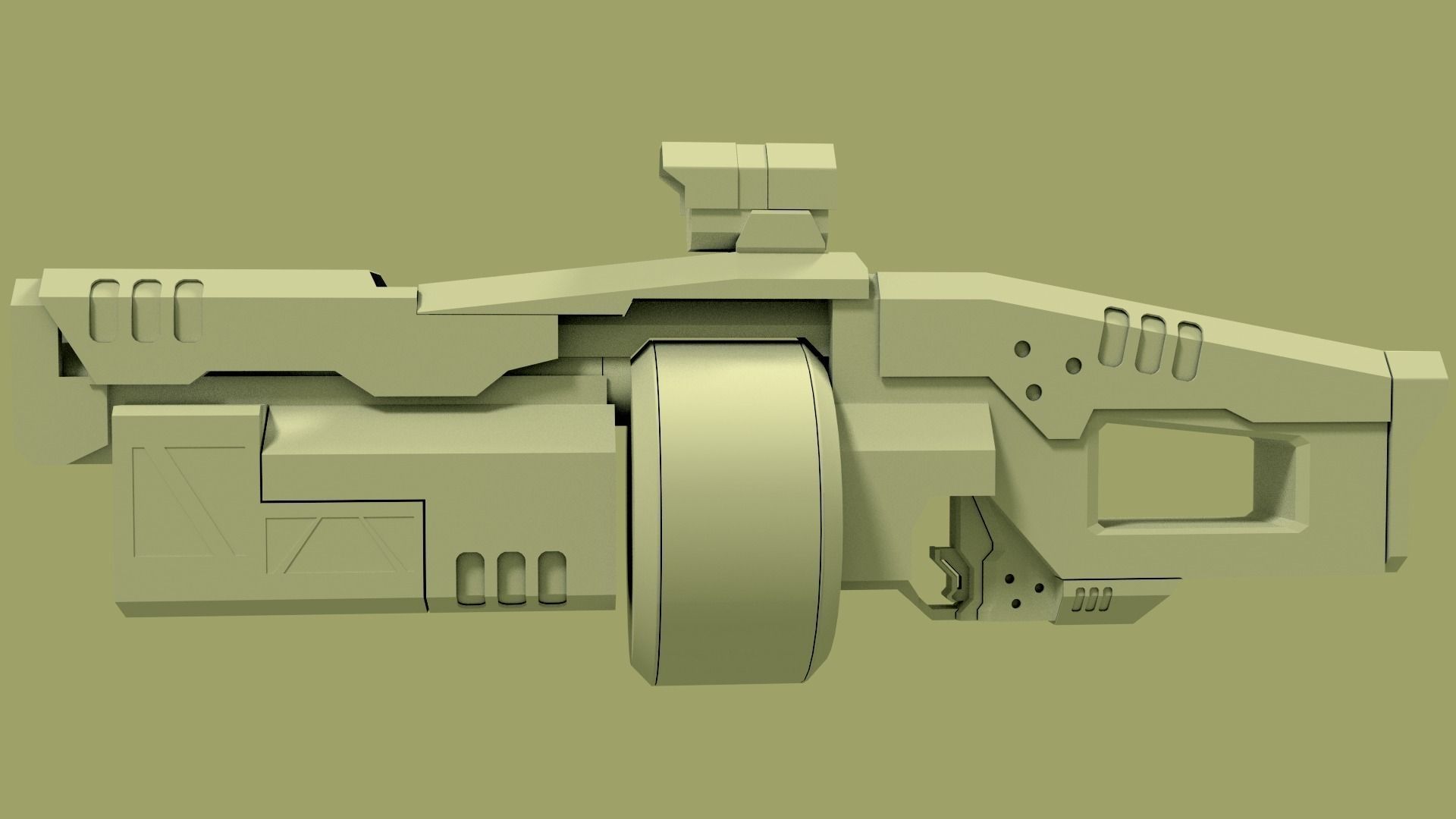 sci fi grenade launcher 3D model_4