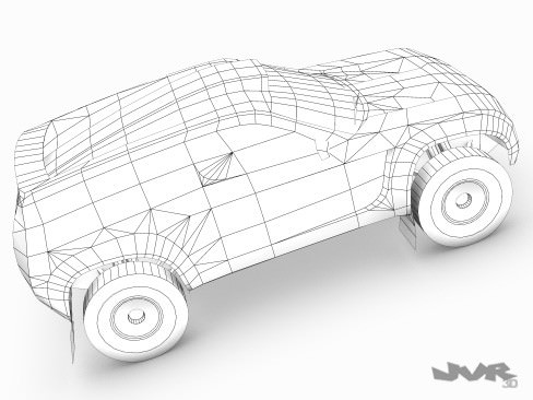 Rally Raid Prototype Race Car Low-poly 3D model_7