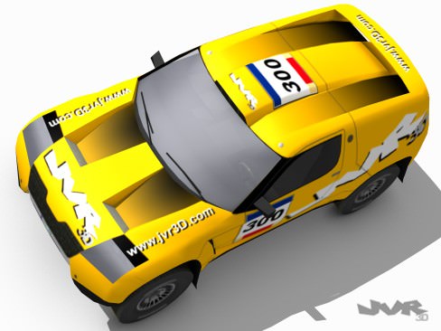 Rally Raid Prototype Race Car Low-poly 3D model_1