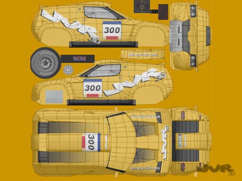 Rally Raid Prototype Race Car Low-poly 3D model_9