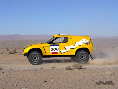 Rally Raid Prototype Race Car Low-poly 3D model_4