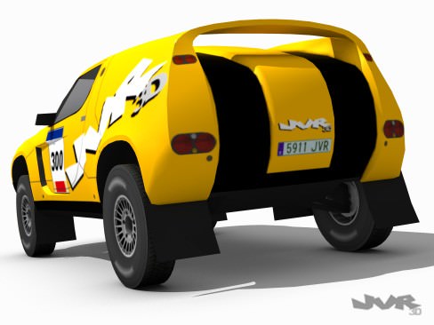 Rally Raid Prototype Race Car Low-poly 3D model_3