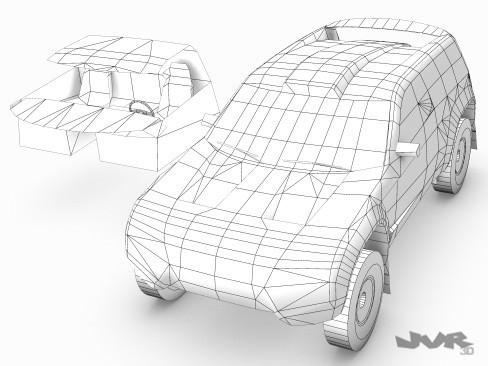 Rally Raid Prototype Race Car Low-poly 3D model_8