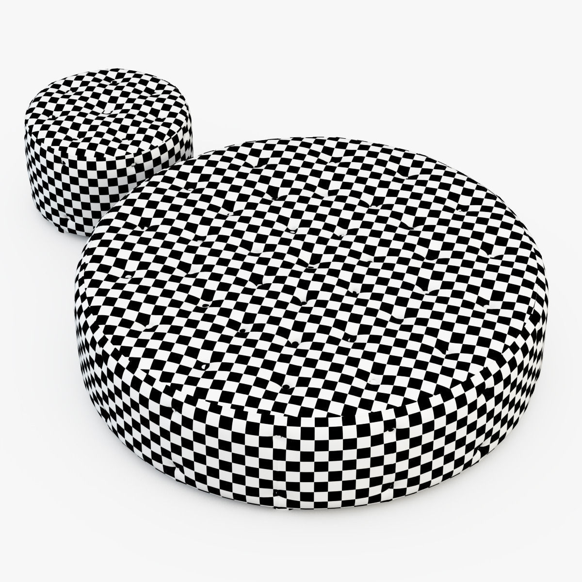 Round pouf 3D model_4