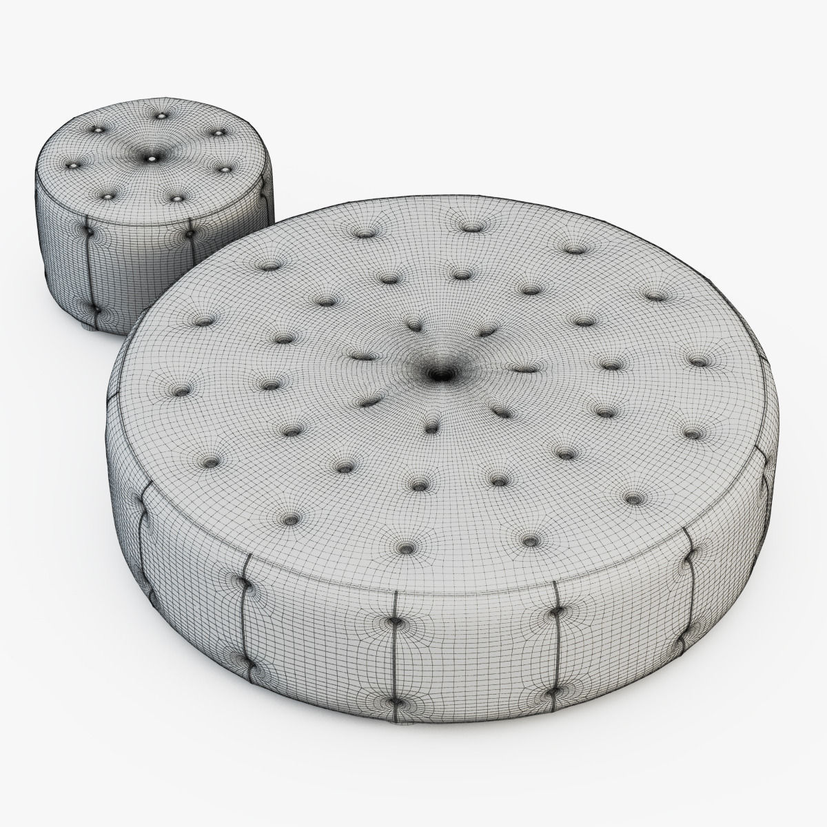 Round pouf 3D model_3