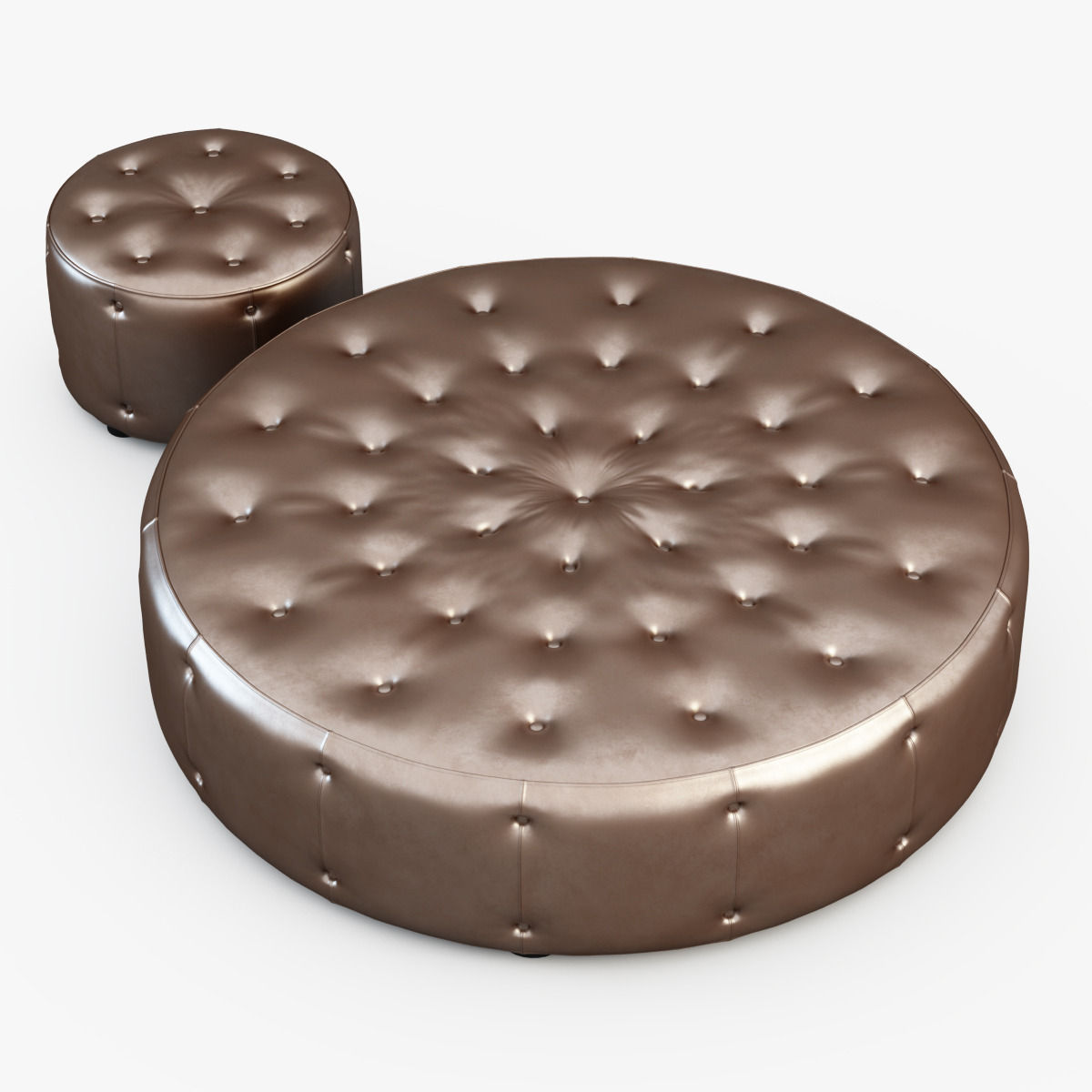 Round pouf 3D model_2